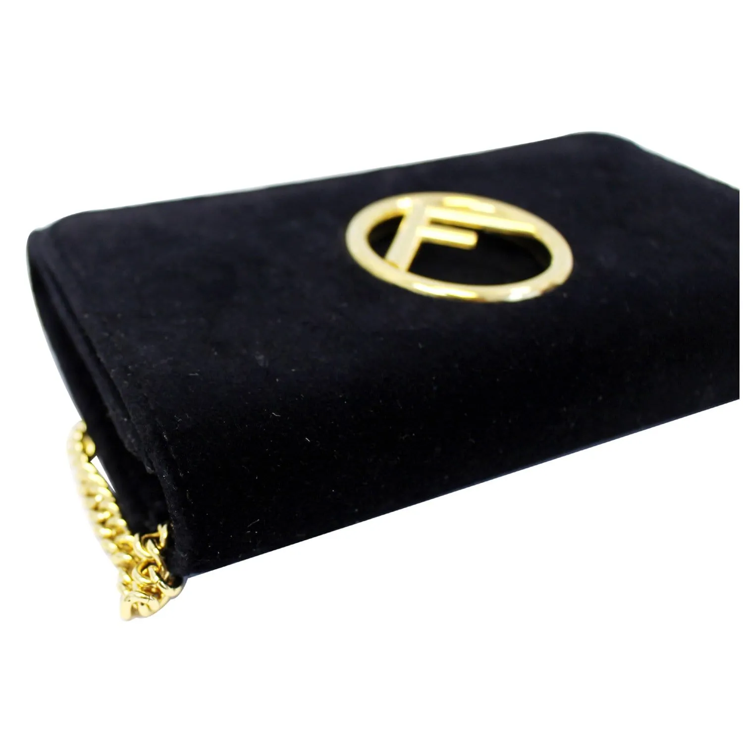 FENDI Velvet Wallet On Chain Shoulder Crossbody Bag
