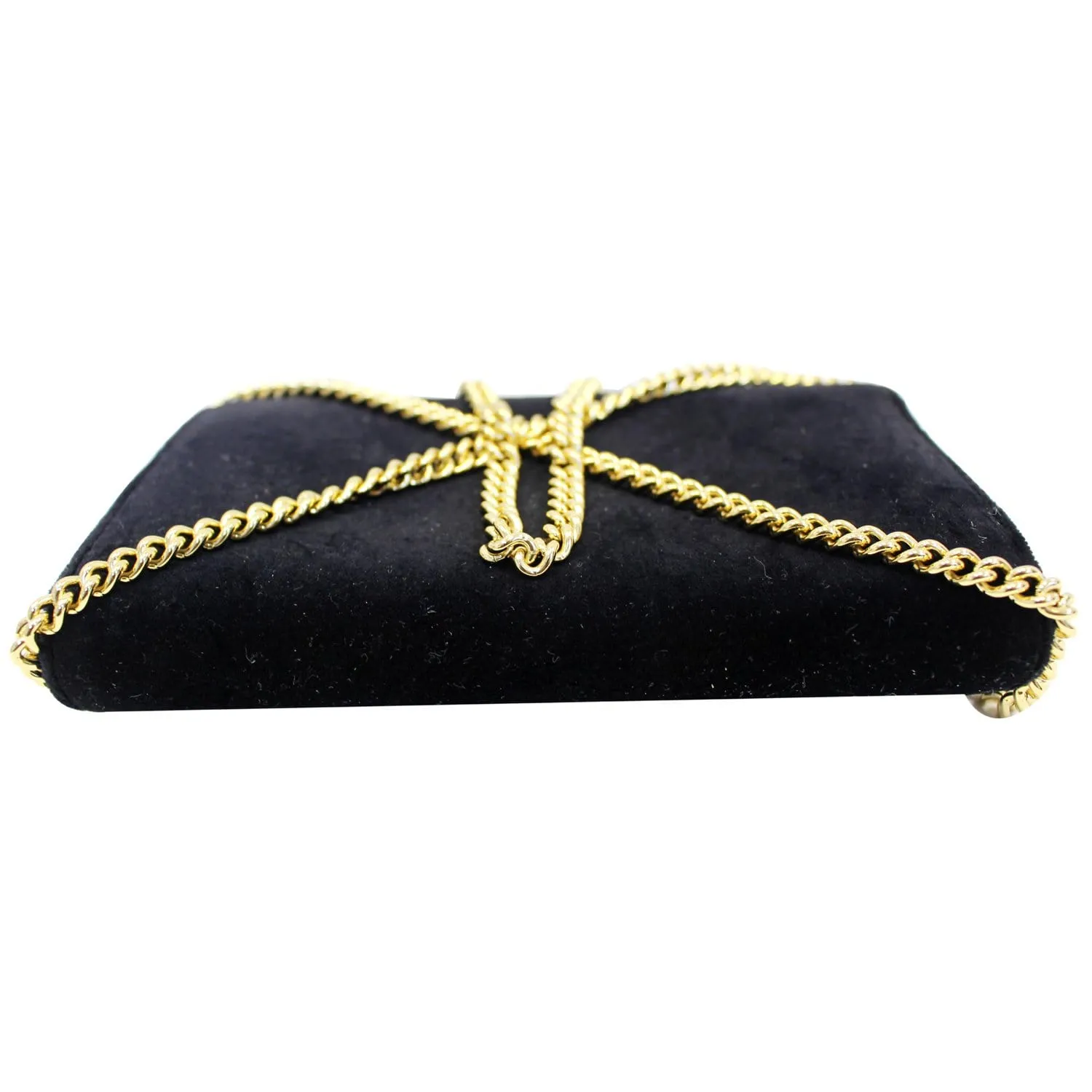FENDI Velvet Wallet On Chain Shoulder Crossbody Bag