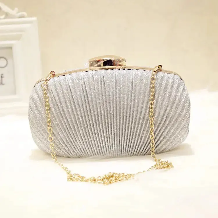Golden Evening Clutch Women Bags Wedding Shiny Handbags bridal clutches Metal Bow Clutches Chain Shoulder Bag