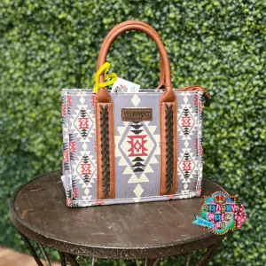Grey Aztec Wrangler Handbag