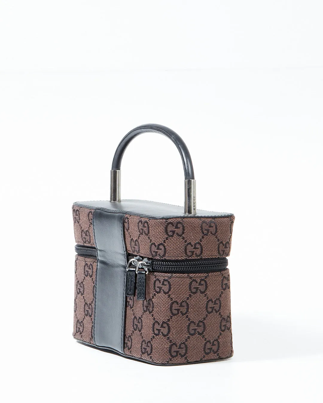Gucci Vintage Brown Monogram Canvas Vanity Bag