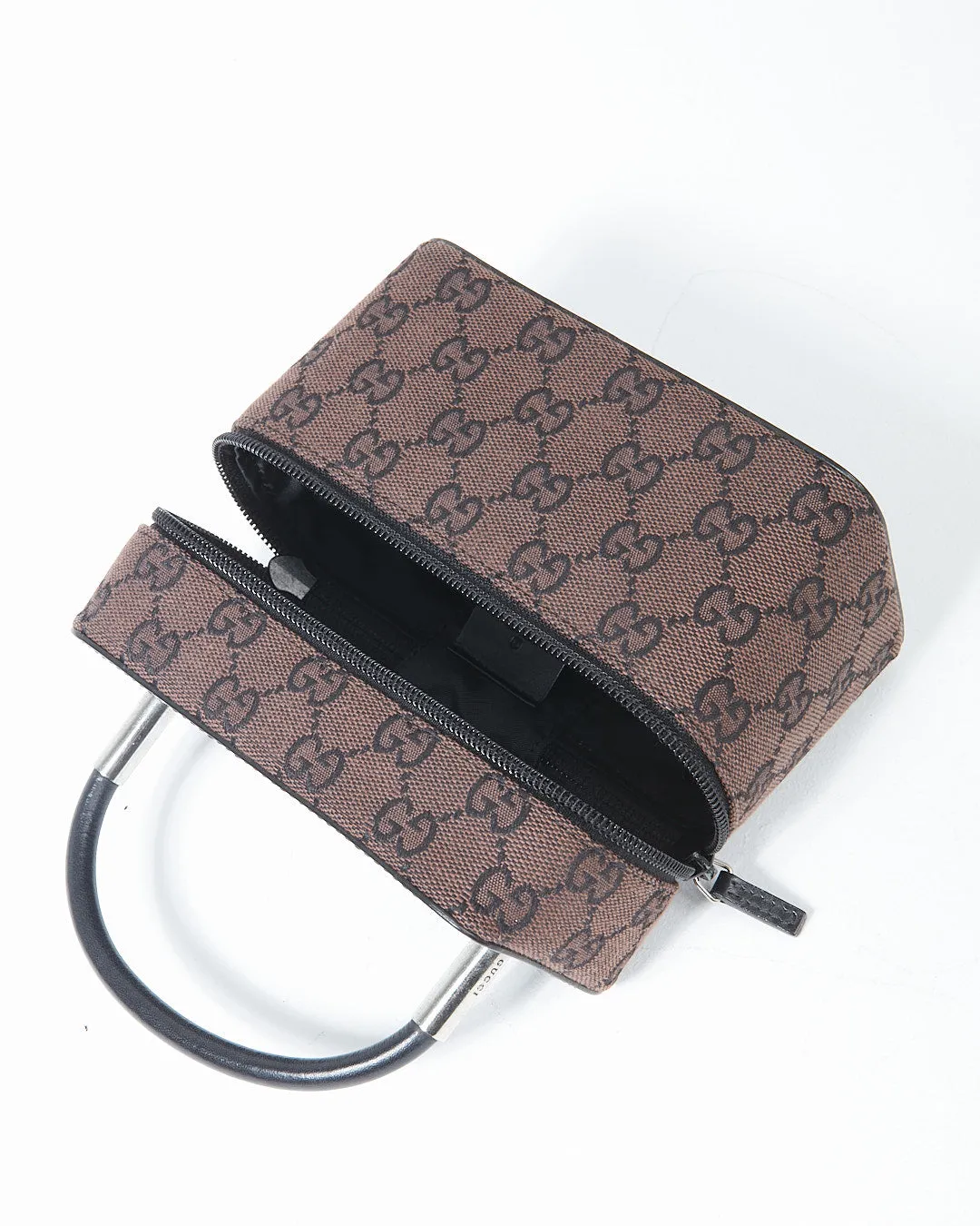 Gucci Vintage Brown Monogram Canvas Vanity Bag