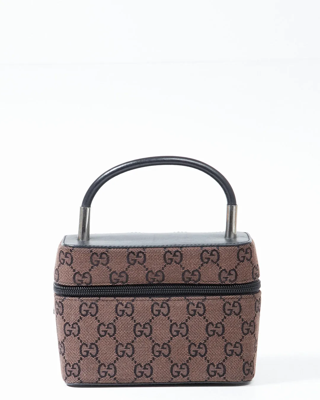 Gucci Vintage Brown Monogram Canvas Vanity Bag