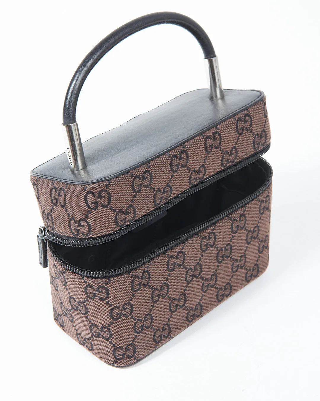 Gucci Vintage Brown Monogram Canvas Vanity Bag