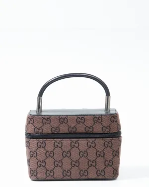 Gucci Vintage Brown Monogram Canvas Vanity Bag