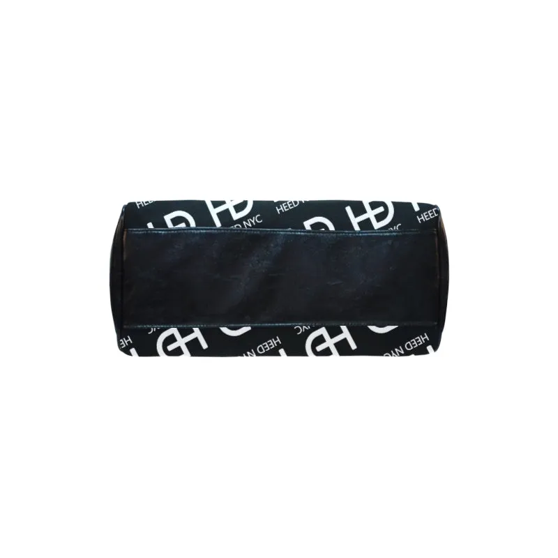 HEED NYC Classic Black & White Monogram Logo Boston Bag