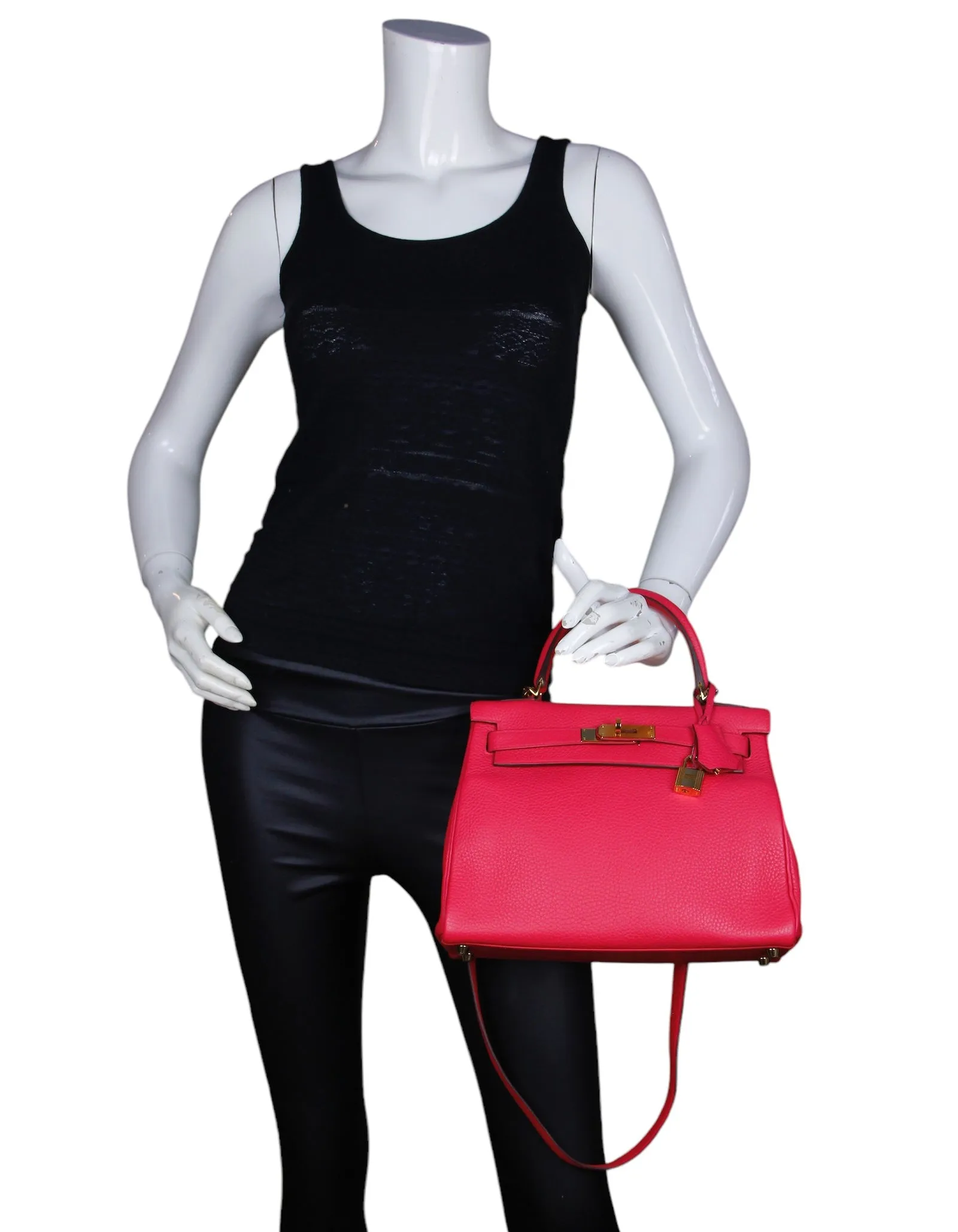 Hermes Rouge Extreme Leather 28cm Kelly Bag GHW