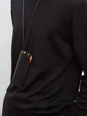 Isaac Reina Glasses Case with Strap, Black/Natural