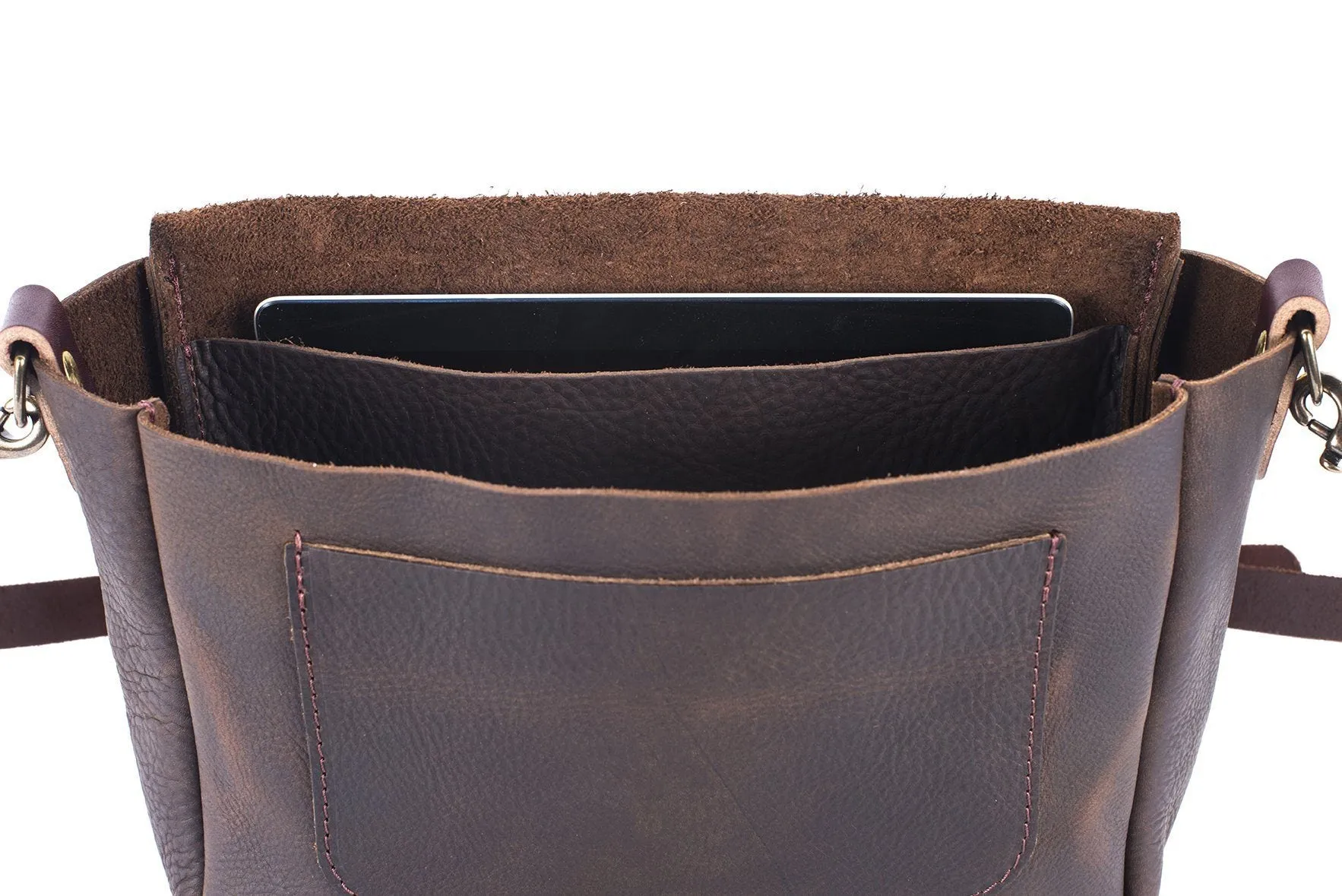 KINDLE LEATHER SATCHEL - COGNAC BISON