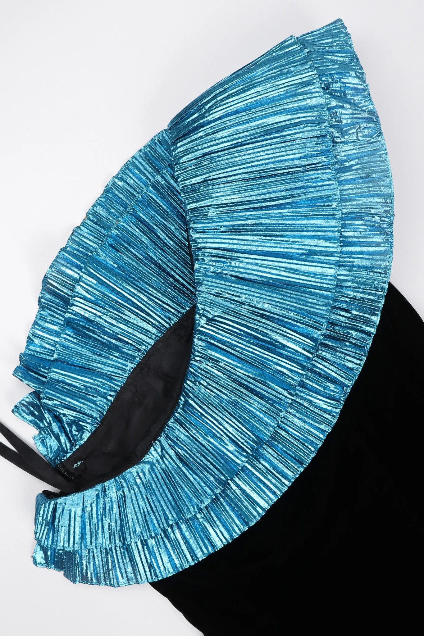 Lamé Ruffle One-Shoulder Gown