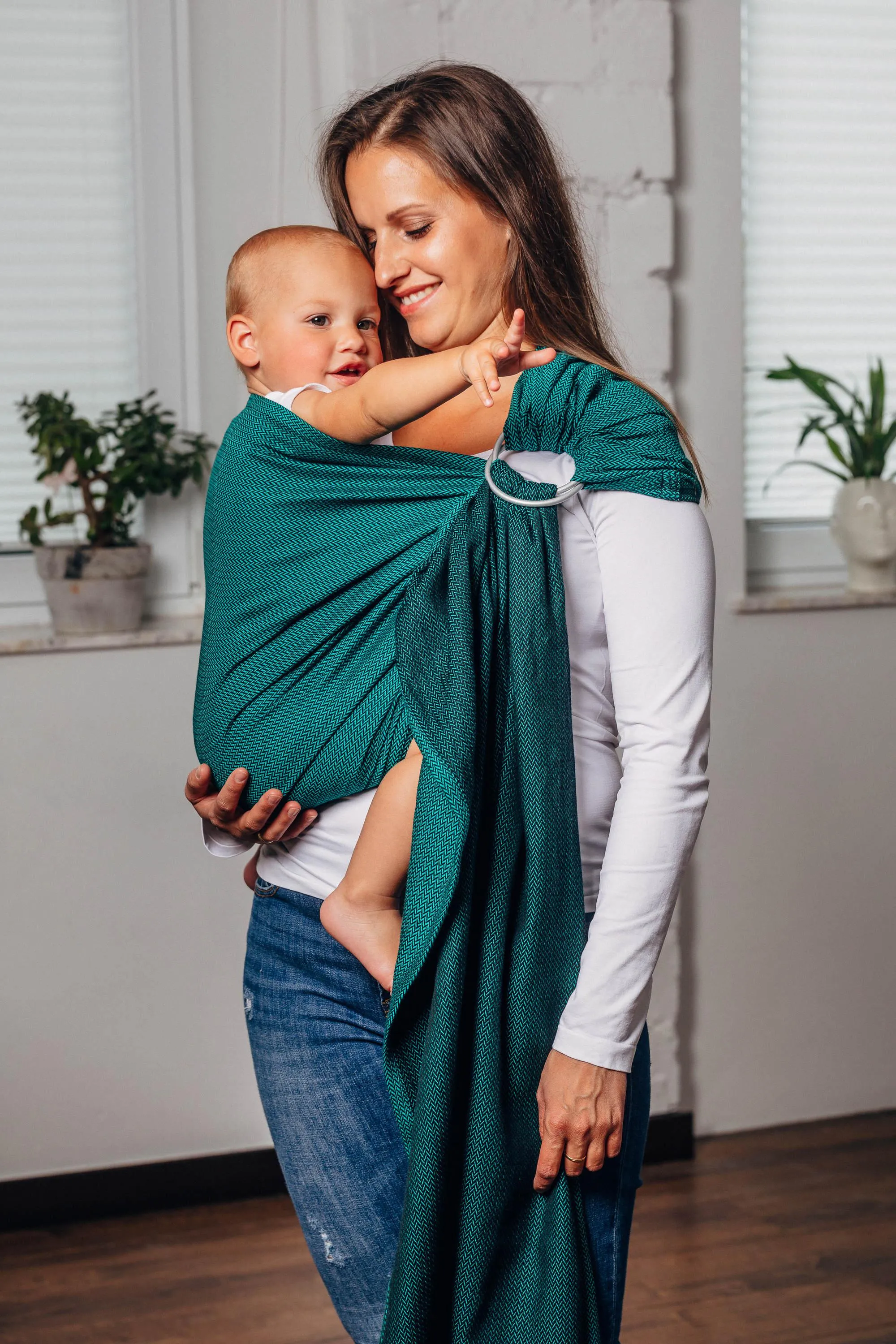 LennyLamb Ring Sling With Gathered Shoulder Emerald