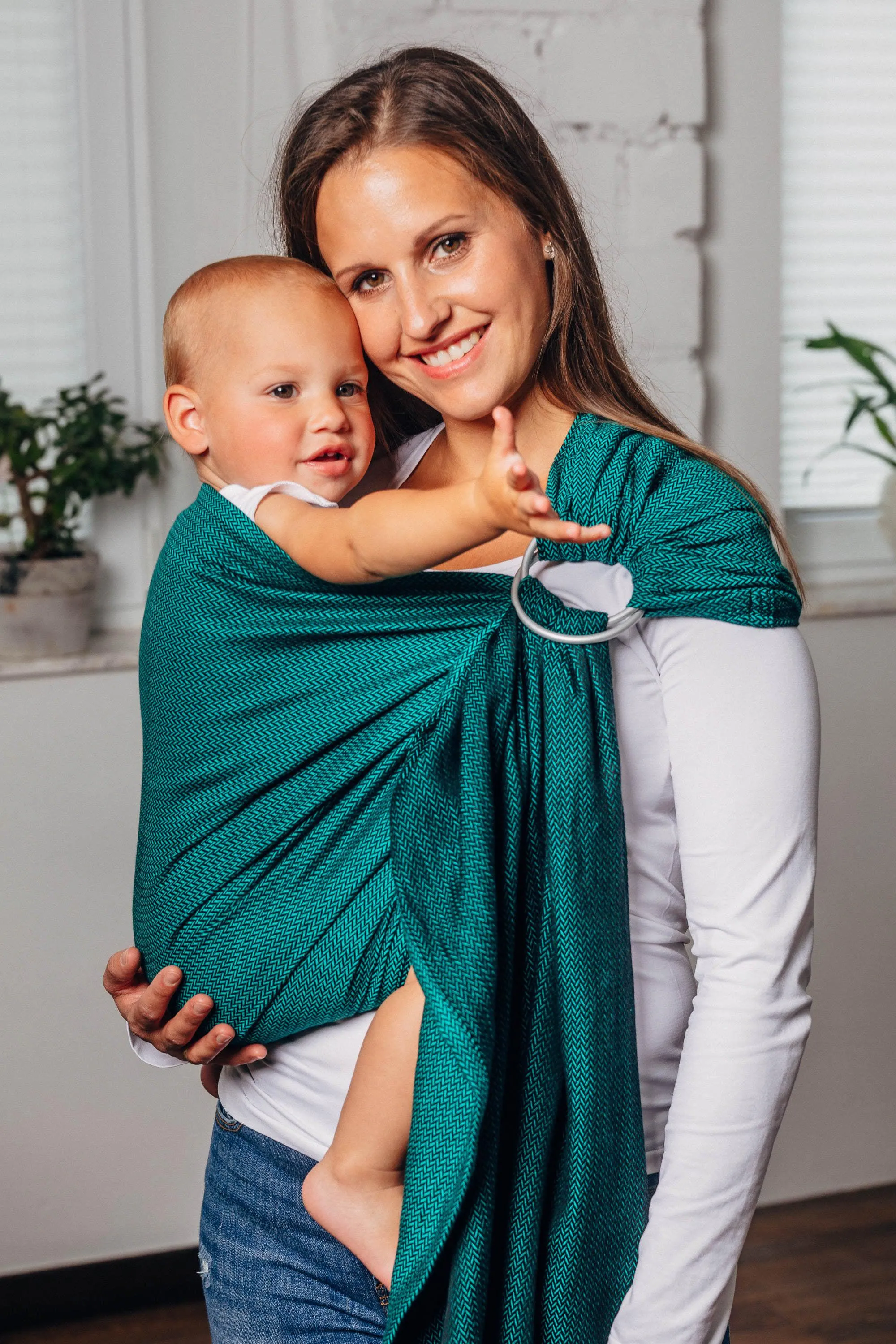 LennyLamb Ring Sling With Gathered Shoulder Emerald