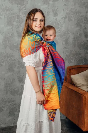 LennyLamb Ring Sling With Gathered Shoulder Rainbow Chevron
