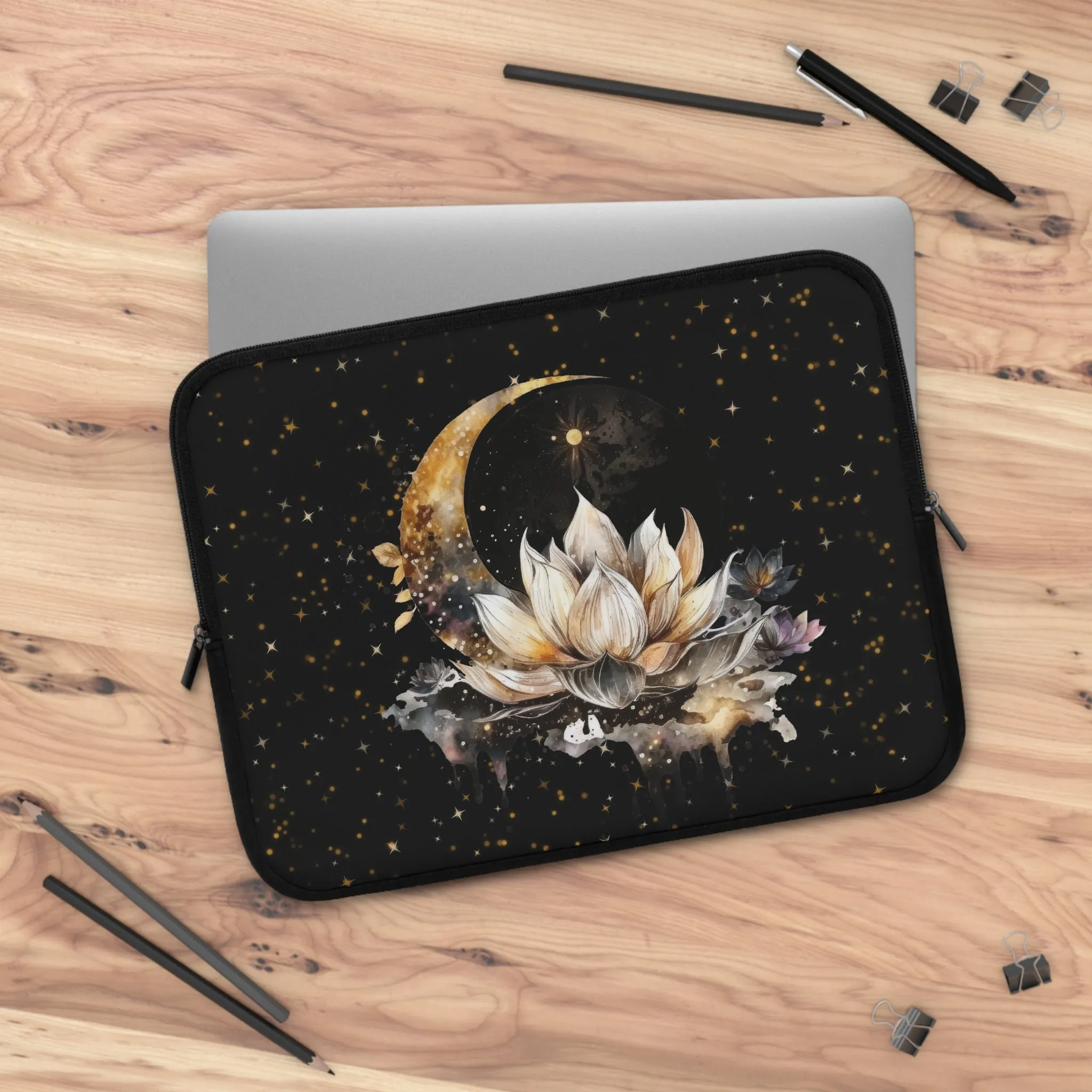 Lotus Moon Laptop Case, Witchy laptop sleeve