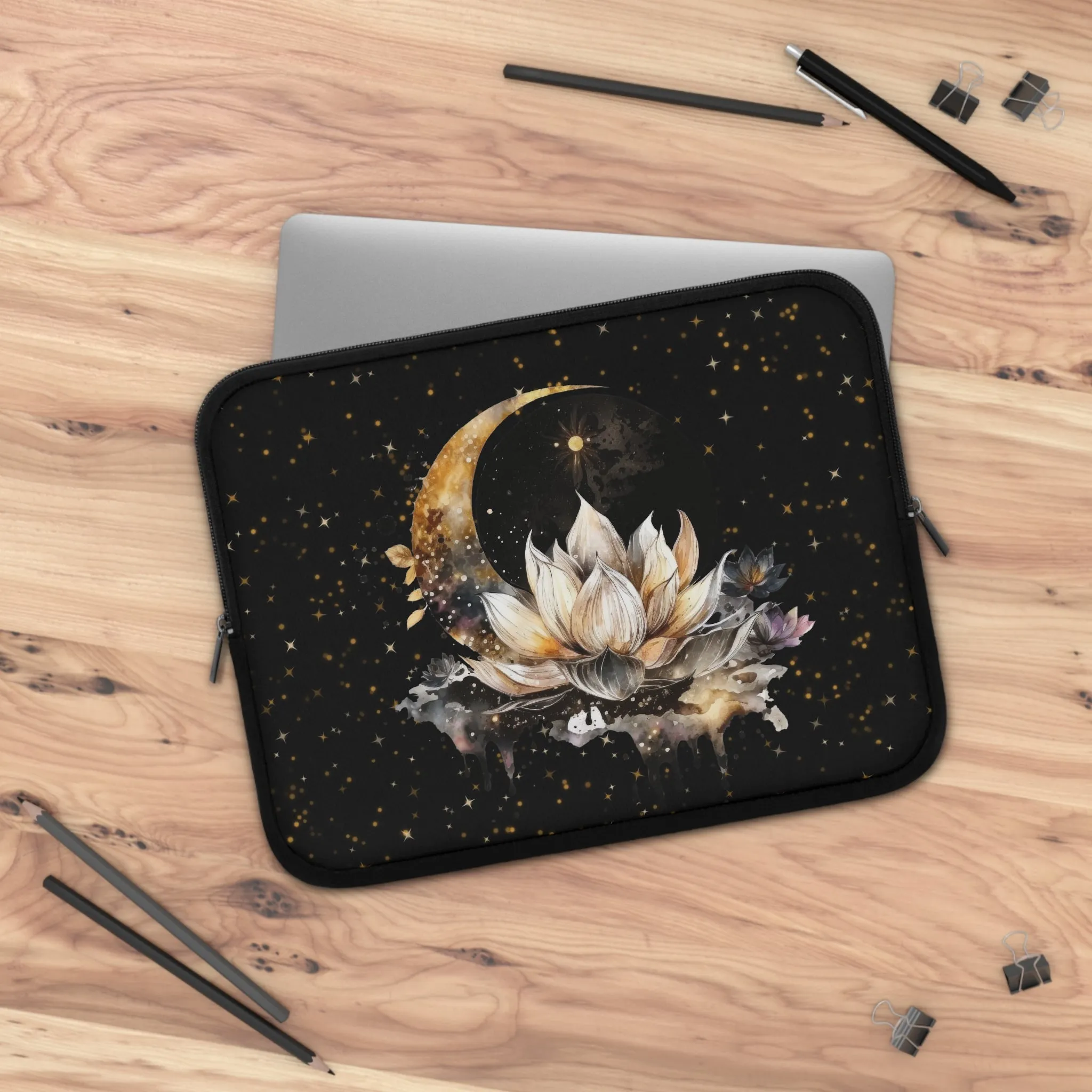 Lotus Moon Laptop Case, Witchy laptop sleeve