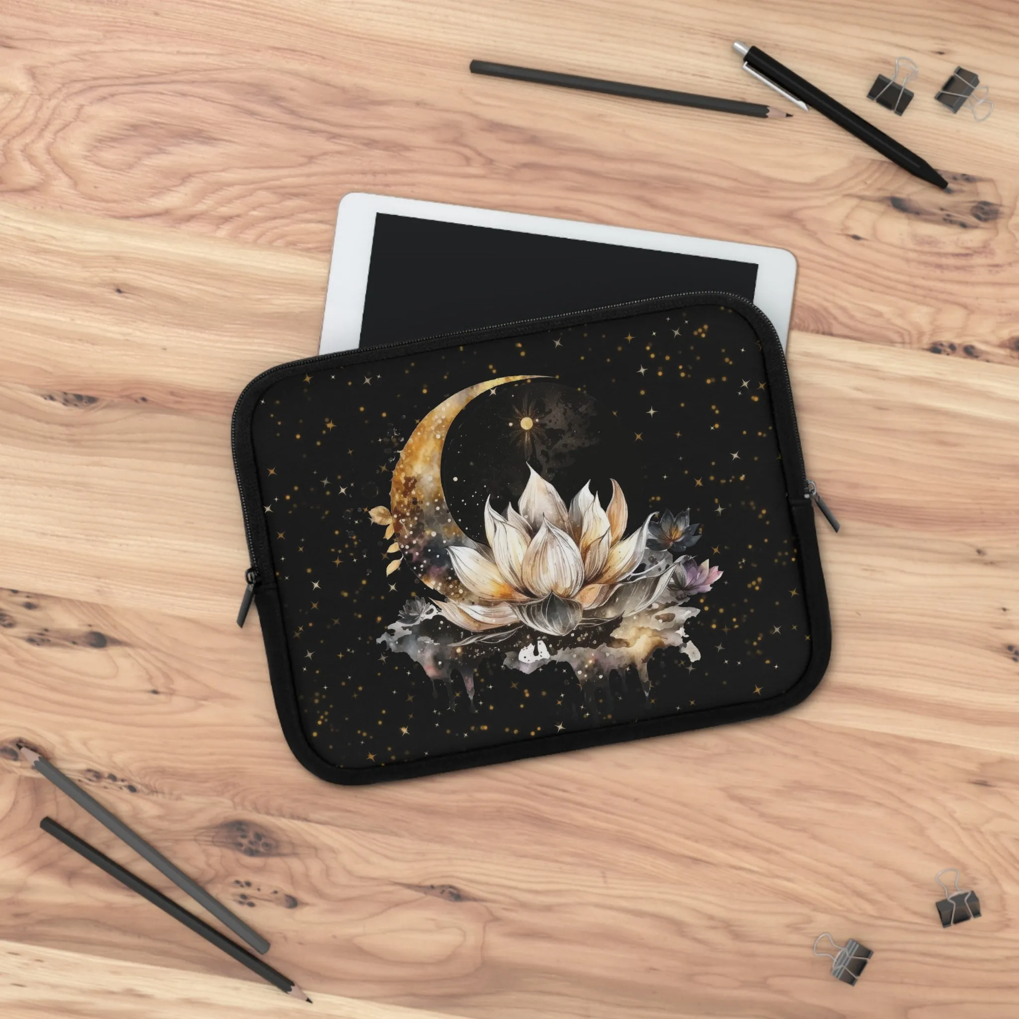 Lotus Moon Laptop Case, Witchy laptop sleeve