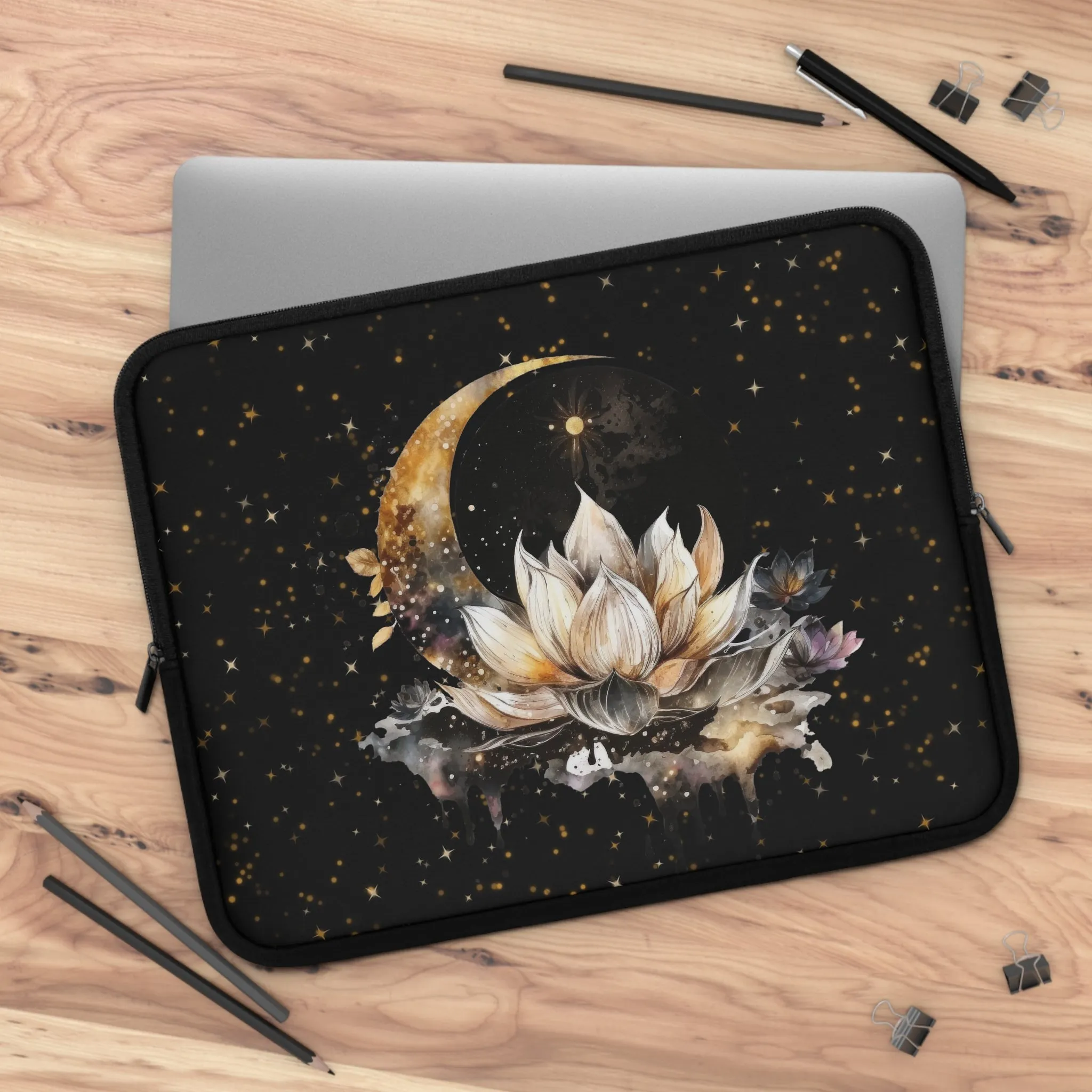 Lotus Moon Laptop Case, Witchy laptop sleeve