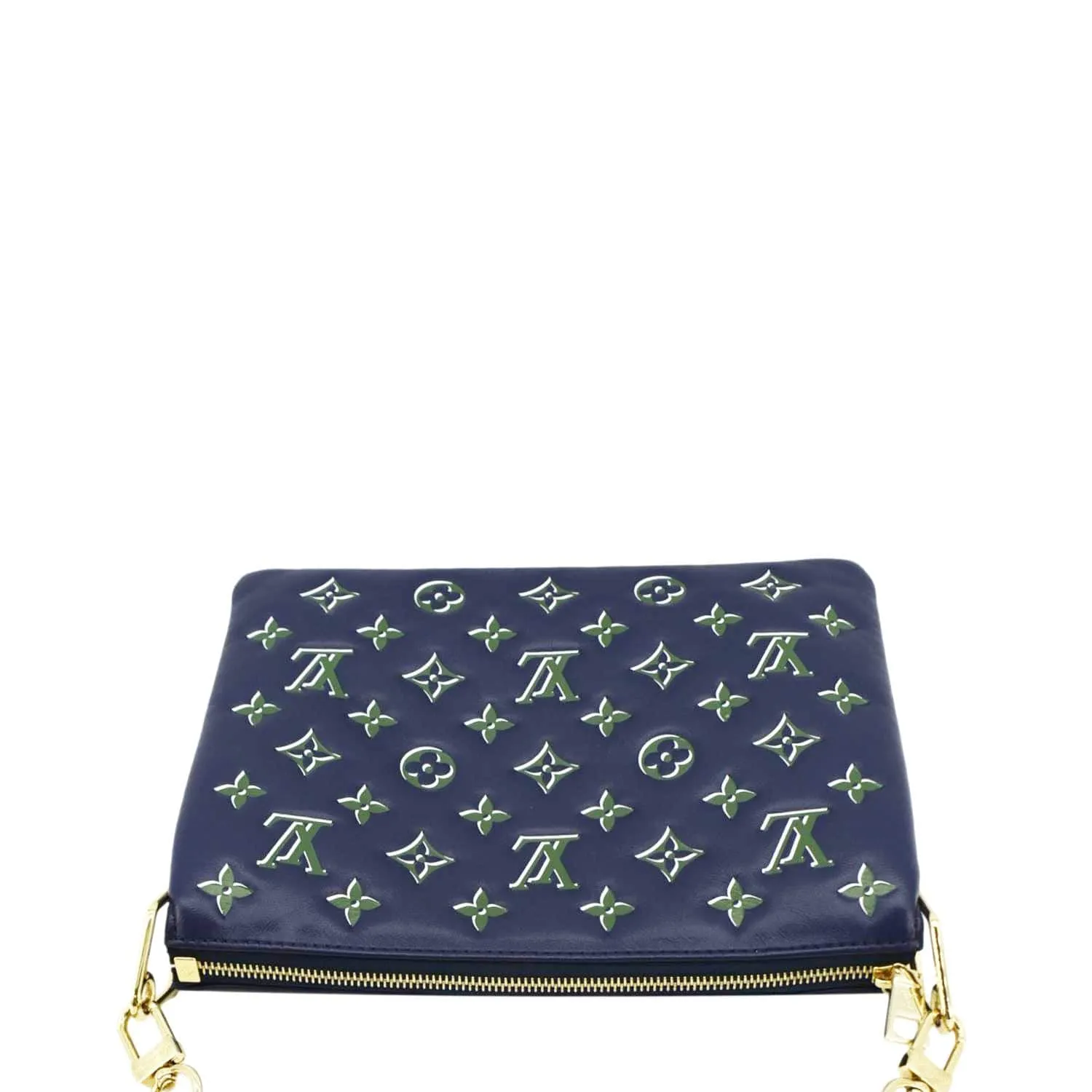 LOUIS VUITTON Coussin PM Monogram Embossed Leather Crossbody Bag Blue