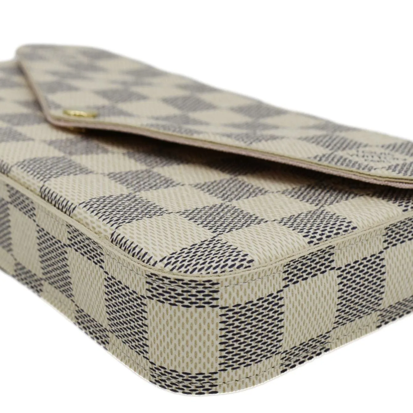 LOUIS VUITTON Felicie Pochette Damier Azur Crossbody Bag Rose Ballerine