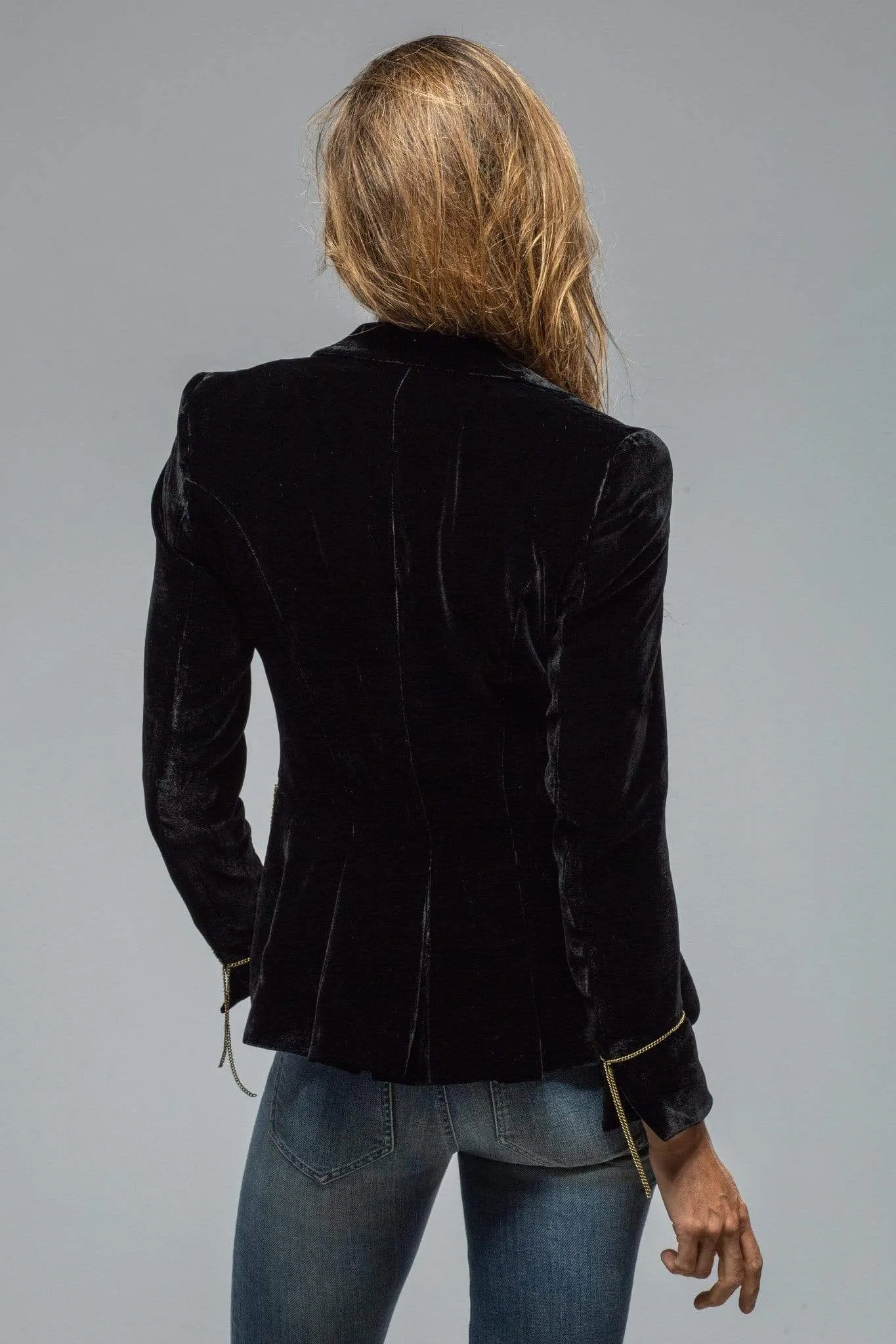 Mariane Rock Jacket In Black Velvet