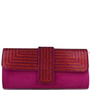 Menbur Purple Jewelled Clutch Bag