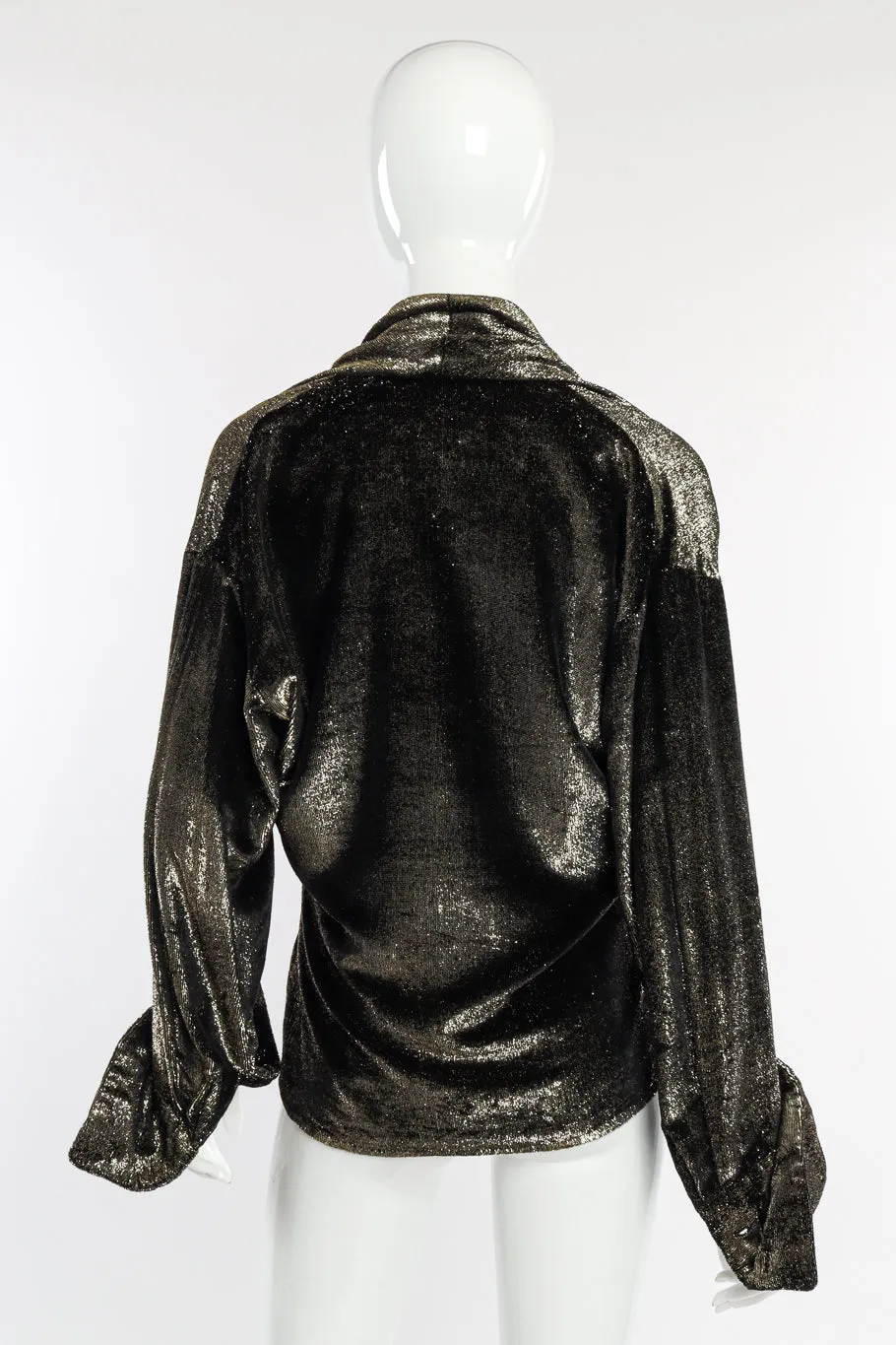 Metallic Velvet Wrap Blouse