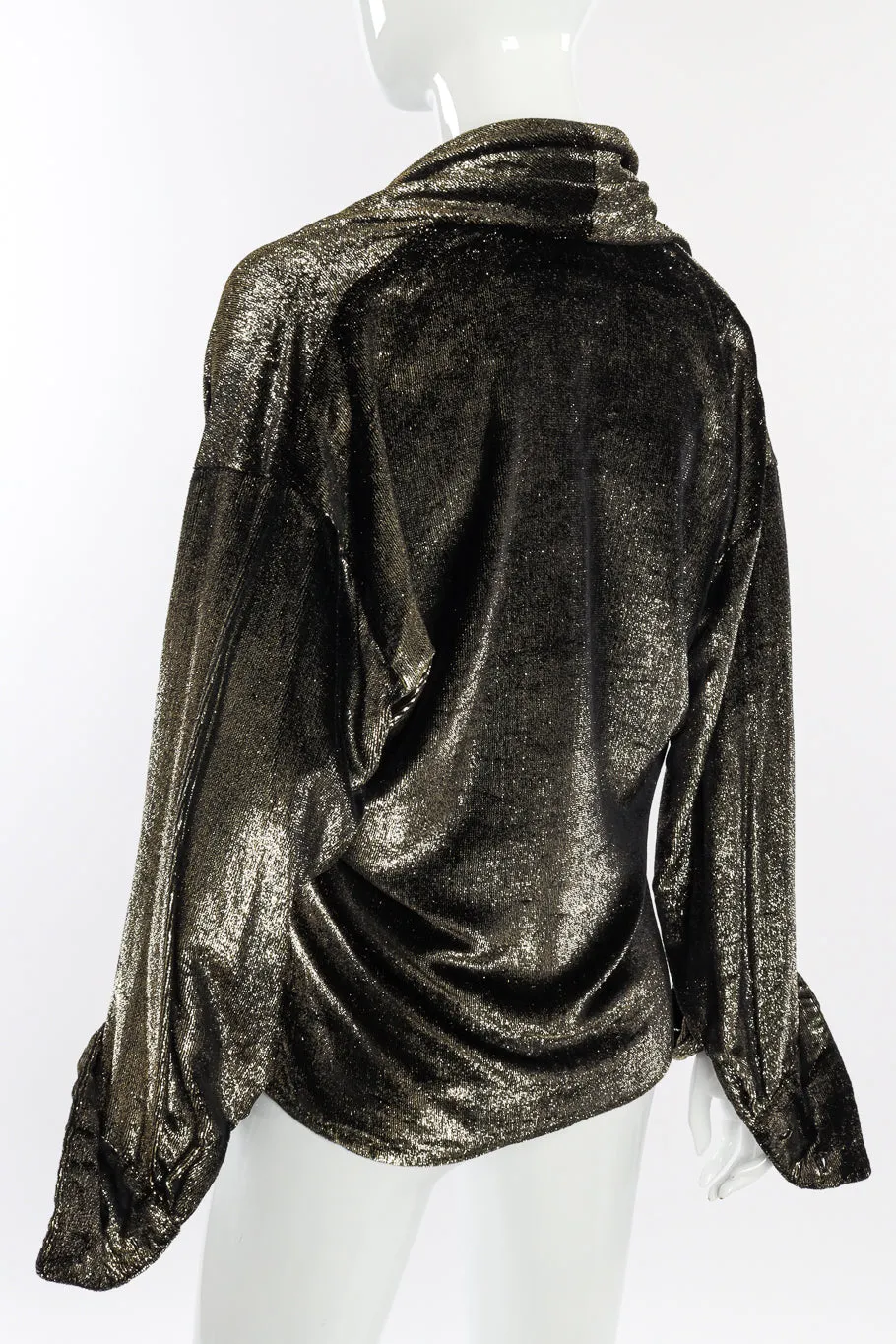 Metallic Velvet Wrap Blouse
