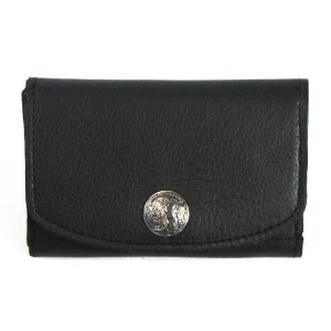 Mini Clutch Wallet w/ Buffalo Nickel Snap- Black