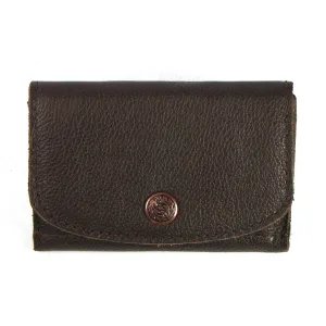 Mini Clutch Wallet w/ Decorative Snap- Brown
