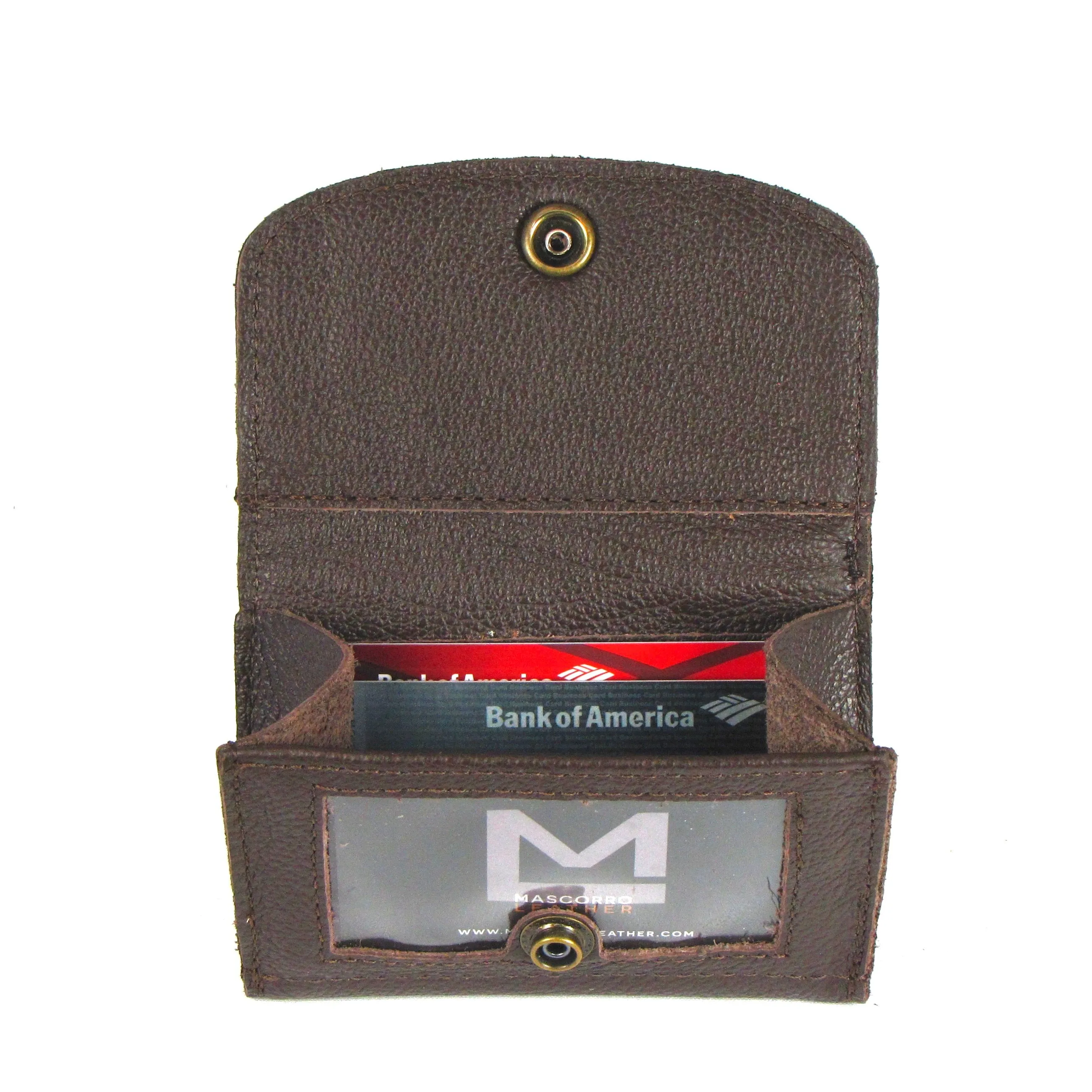 Mini Clutch Wallet w/ Decorative Snap- Brown