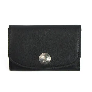 Mini Clutch Wallet w/ Indian Head Nickel Snap- Black