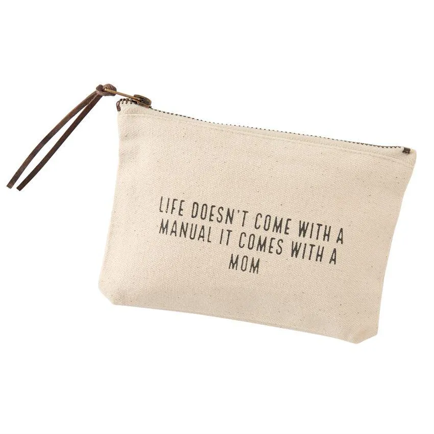 Mud Pie Small Canvas Zipper Pouch - Motherhood