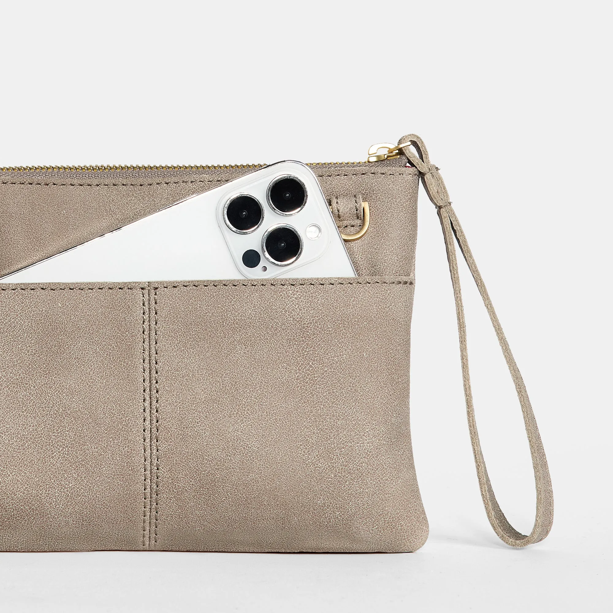Nash Small | Pewter/Brushed Gold Red Zip