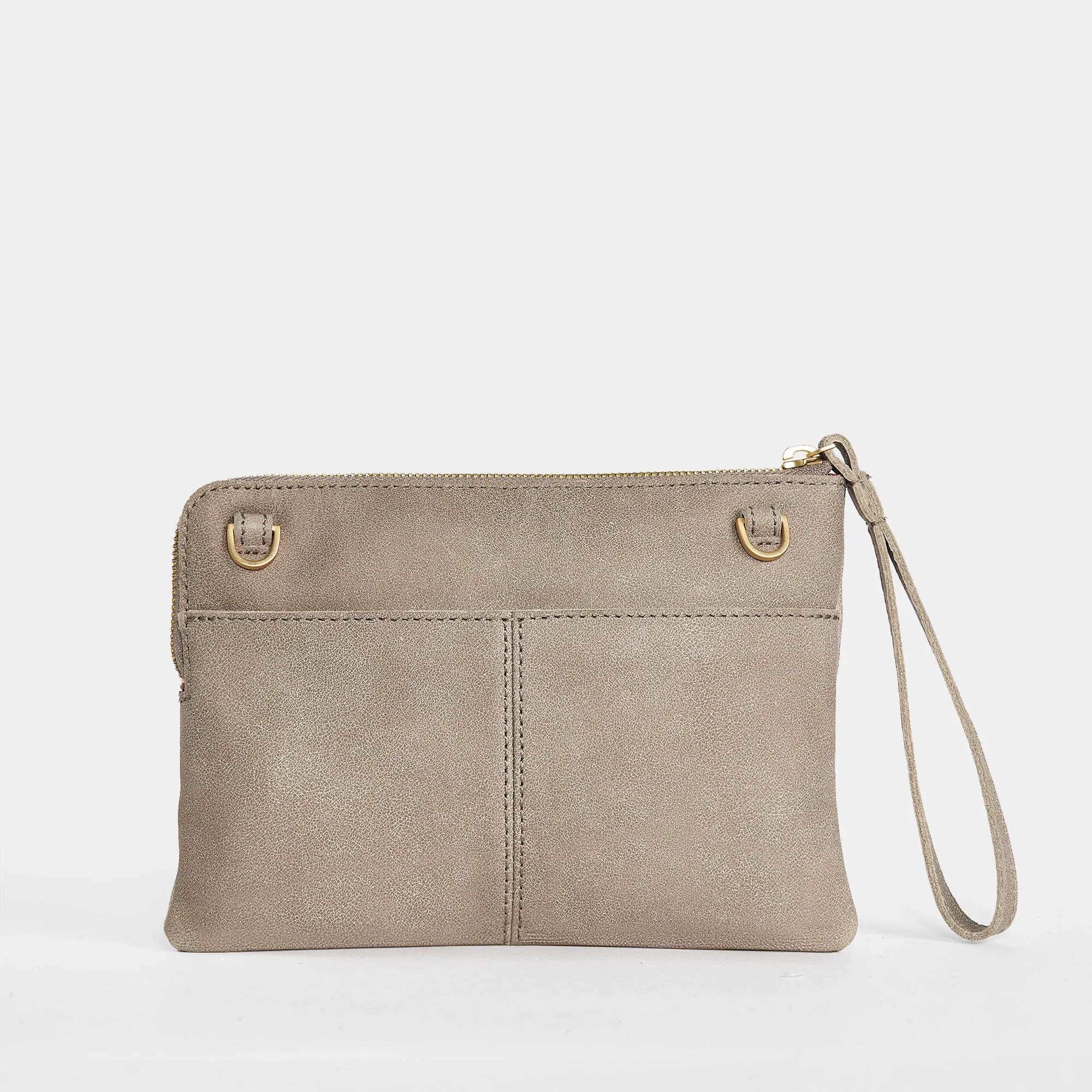 Nash Small | Pewter/Brushed Gold Red Zip