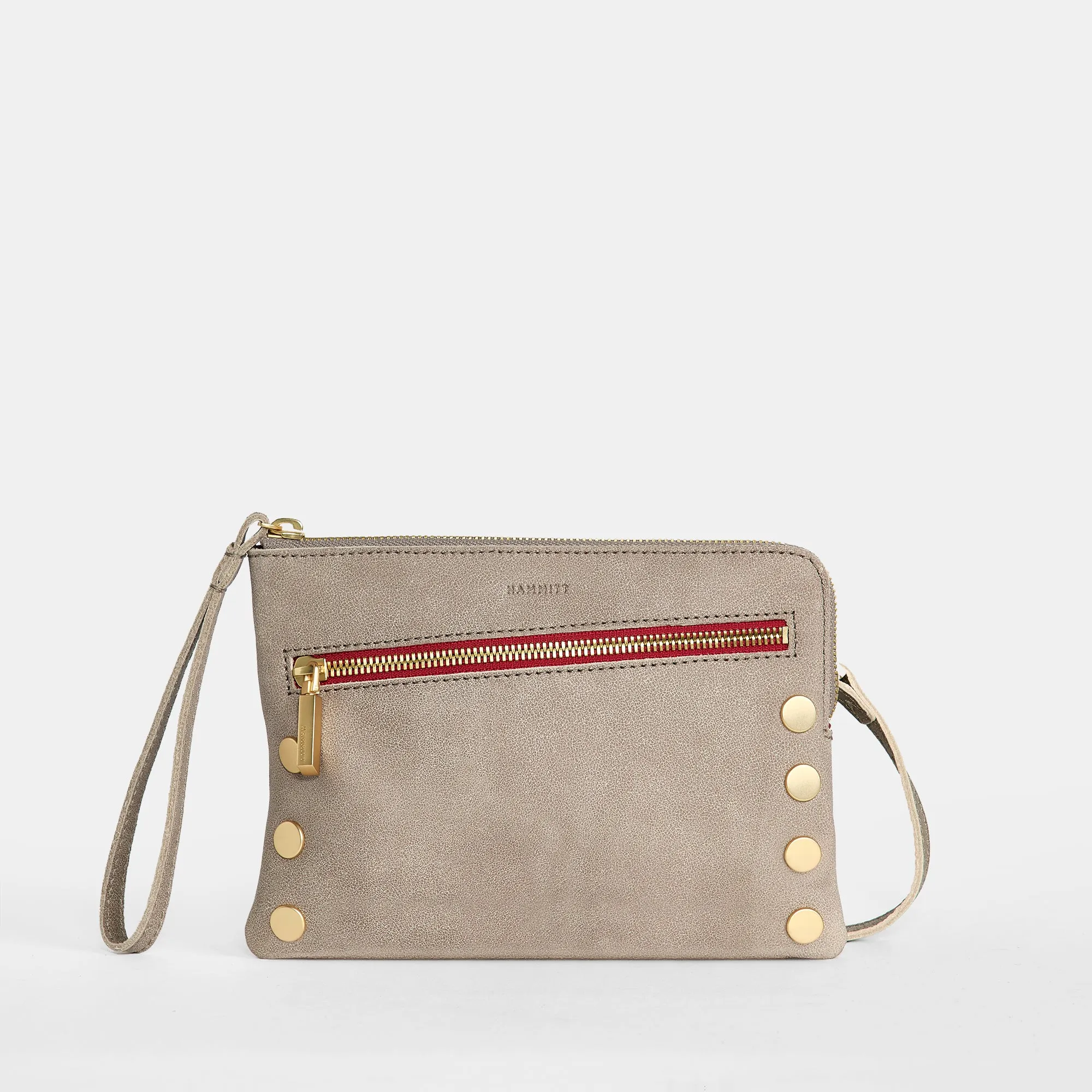 Nash Small | Pewter/Brushed Gold Red Zip