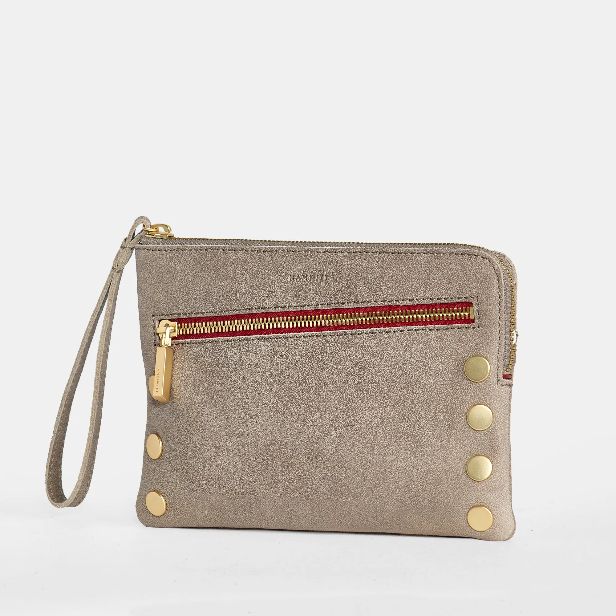 Nash Small | Pewter/Brushed Gold Red Zip