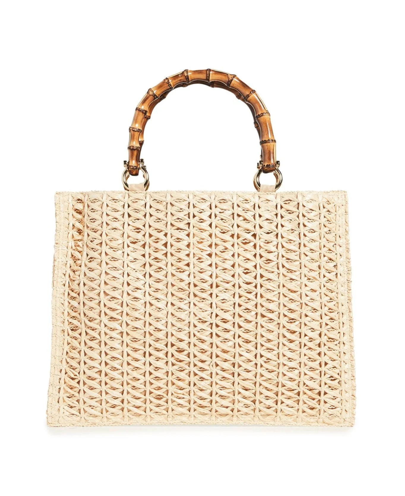 Piccarda Raffia Bamboo Tote Bag