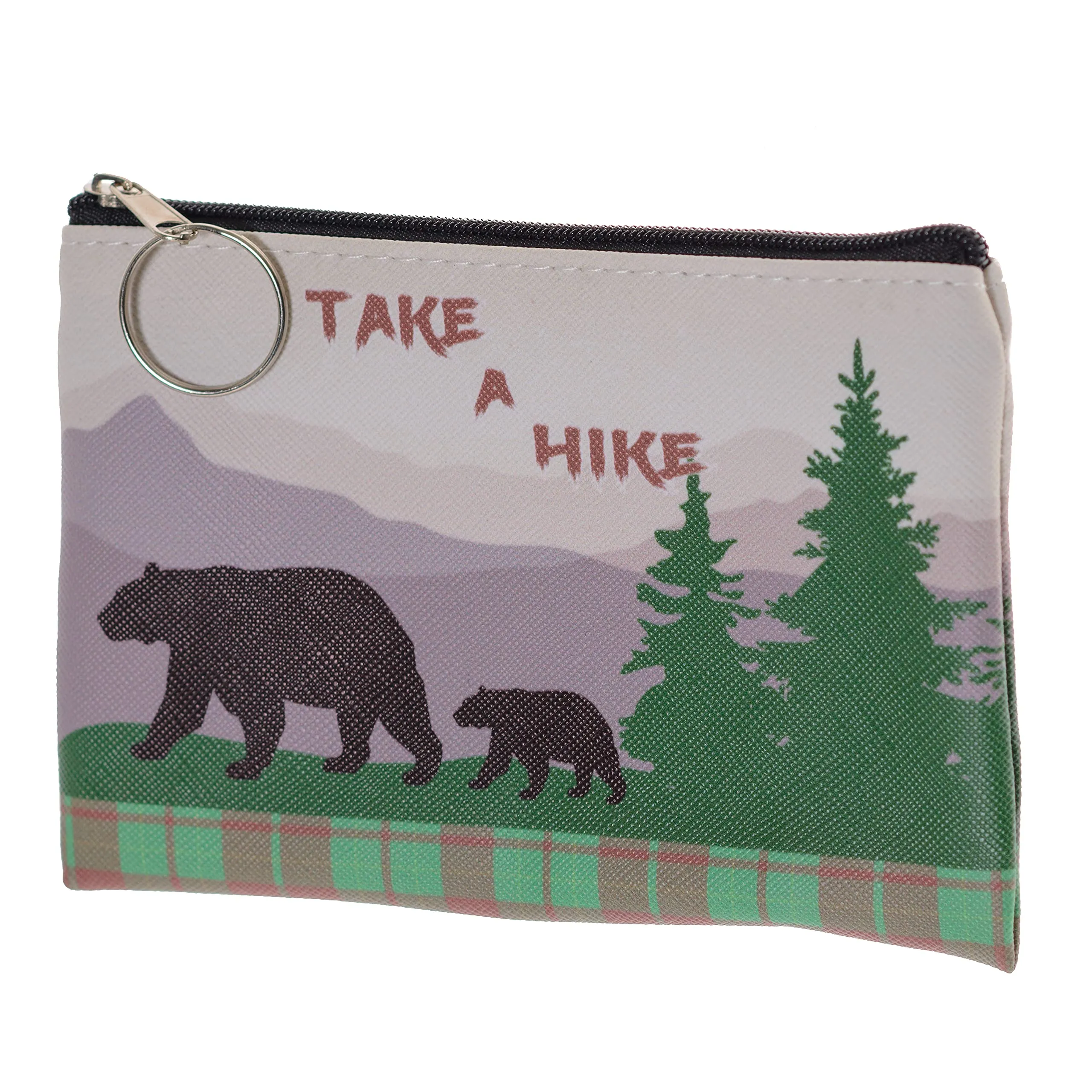 Pine Ridge Black Bear Coin Purse Wallet, Take A Hike Women's Travel Pouch Wallet, Rustic Hunting Bears Design Wallets