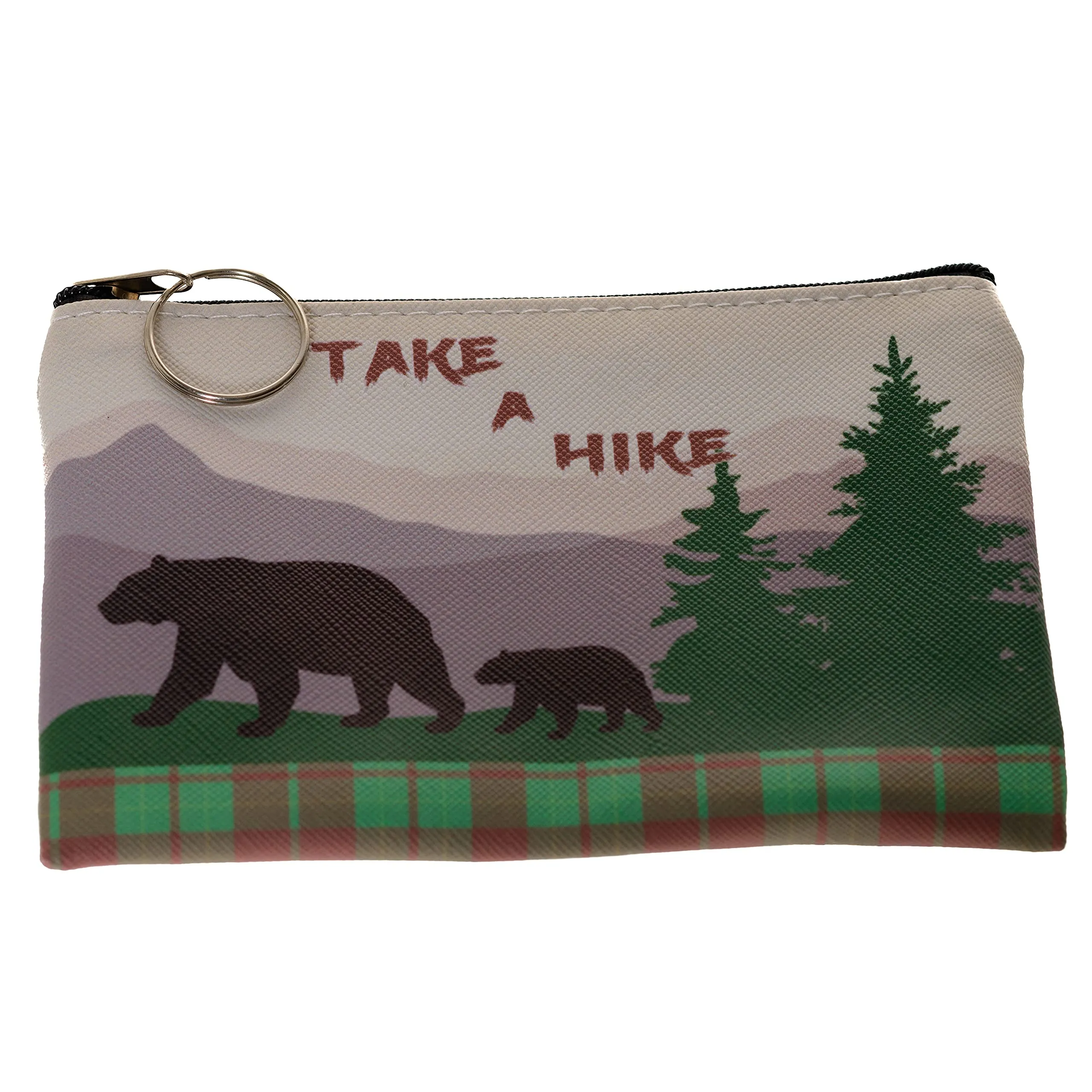Pine Ridge Black Bear Coin Purse Wallet, Take A Hike Women's Travel Pouch Wallet, Rustic Hunting Bears Design Wallets