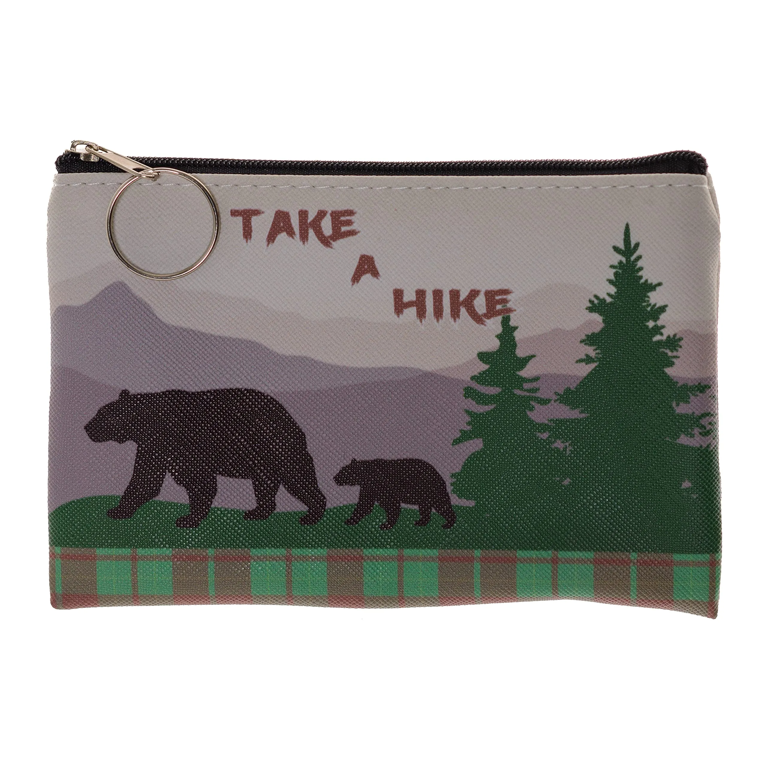 Pine Ridge Black Bear Coin Purse Wallet, Take A Hike Women's Travel Pouch Wallet, Rustic Hunting Bears Design Wallets