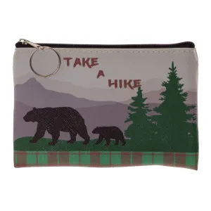 Pine Ridge Black Bear Coin Purse Wallet, Take A Hike Women's Travel Pouch Wallet, Rustic Hunting Bears Design Wallets