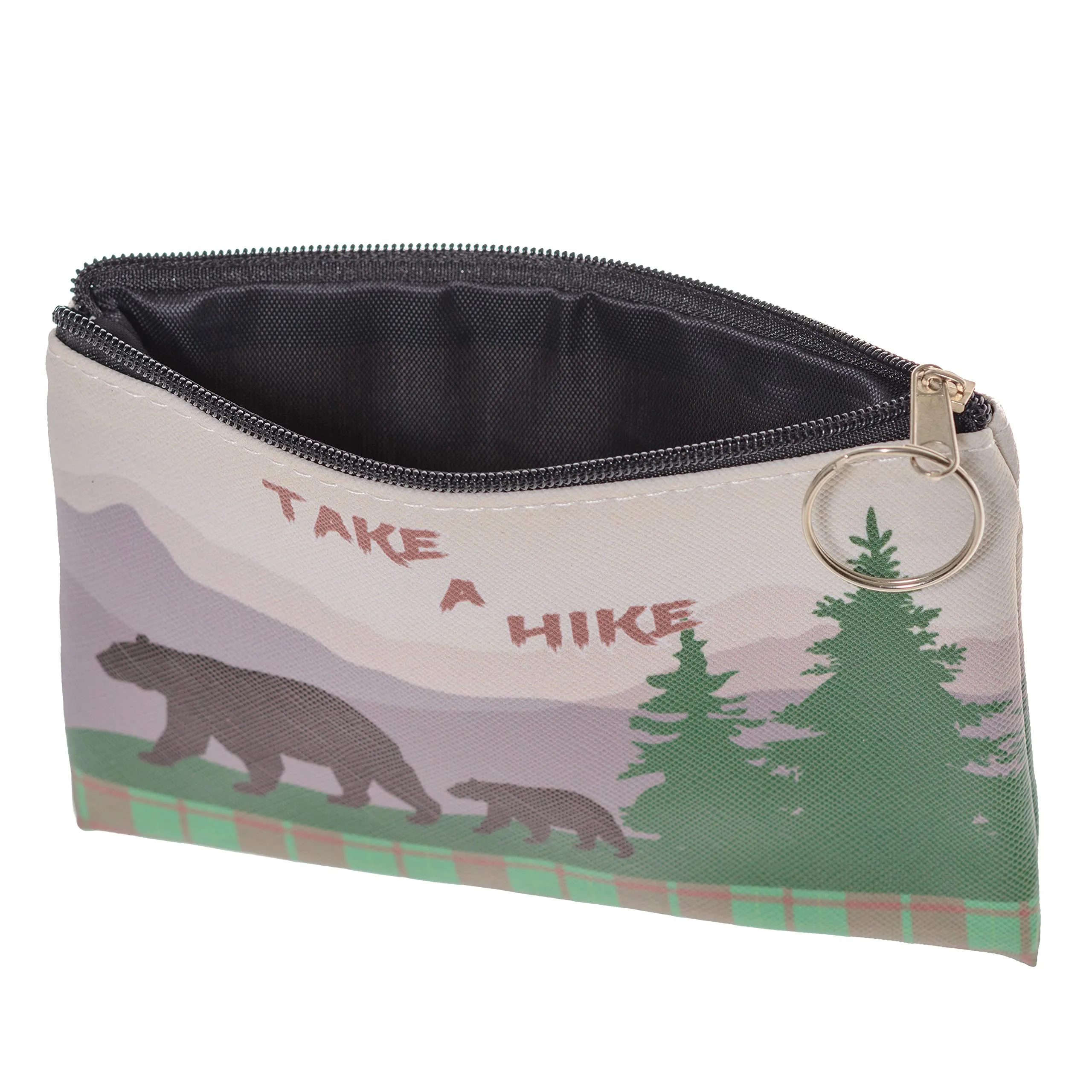 Pine Ridge Black Bear Coin Purse Wallet, Take A Hike Women's Travel Pouch Wallet, Rustic Hunting Bears Design Wallets