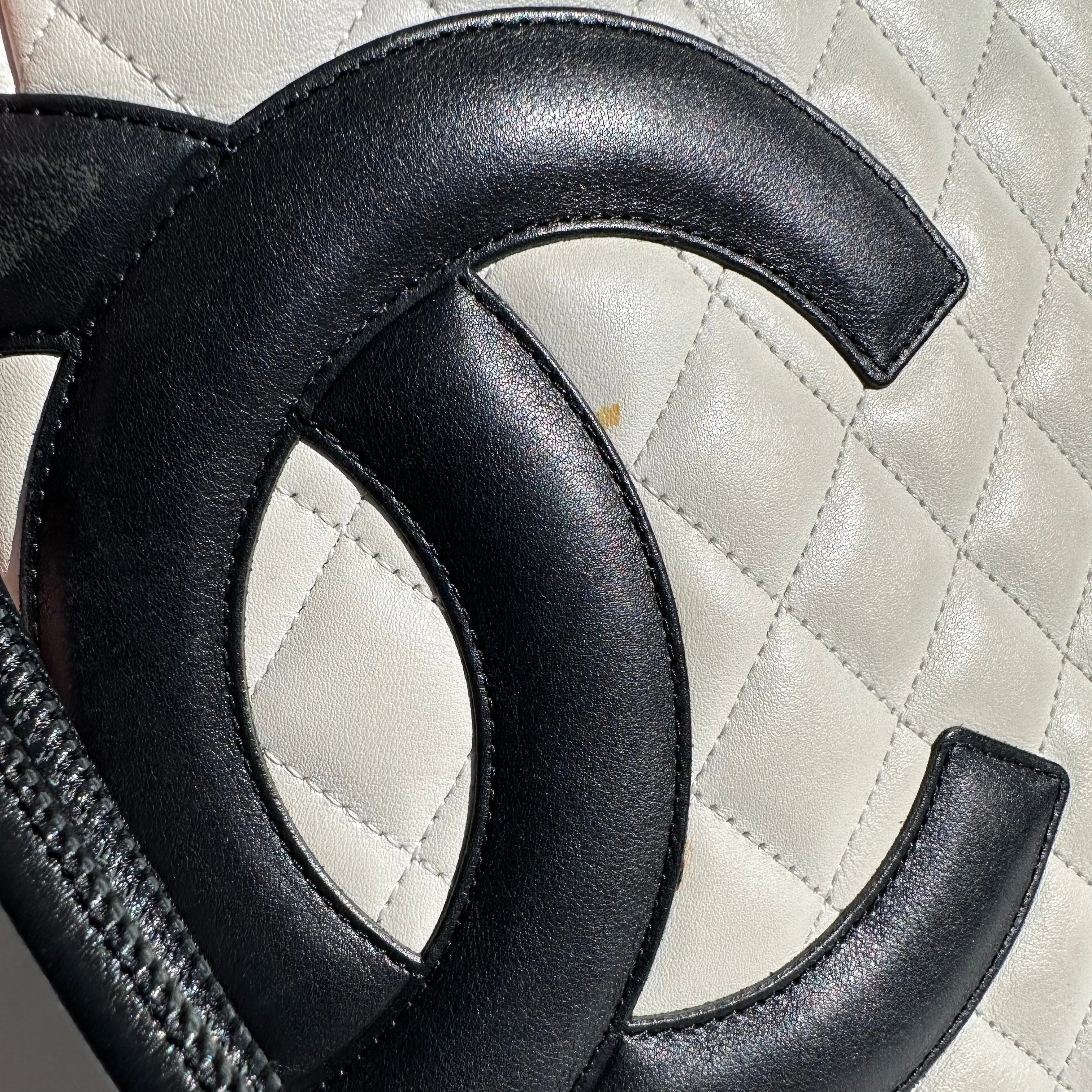 PREOWNED Rare Authentic Chanel Cambon White Crossbody Bag