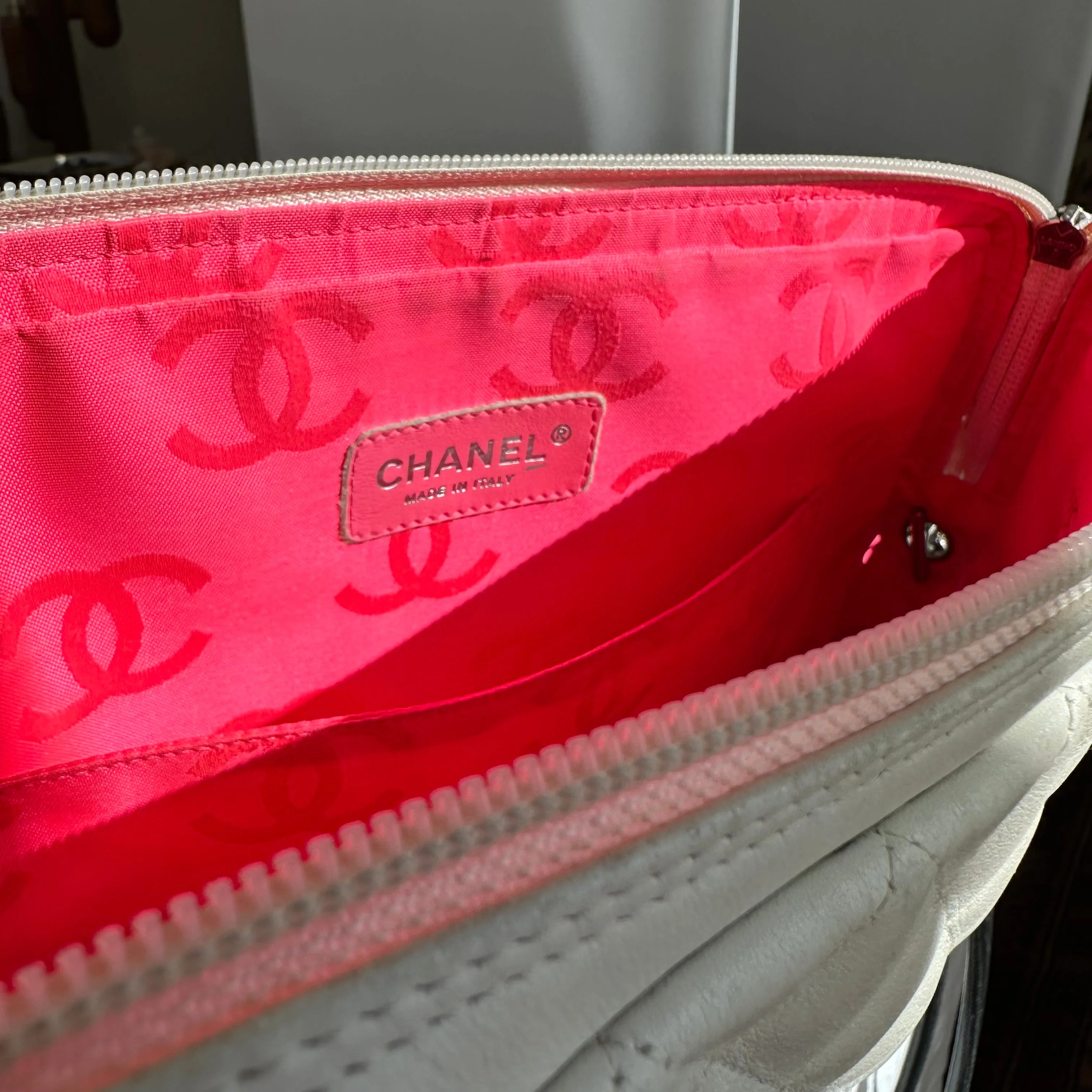 PREOWNED Rare Authentic Chanel Cambon White Crossbody Bag