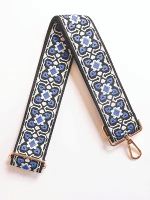 Purse Strap, Blue & White
