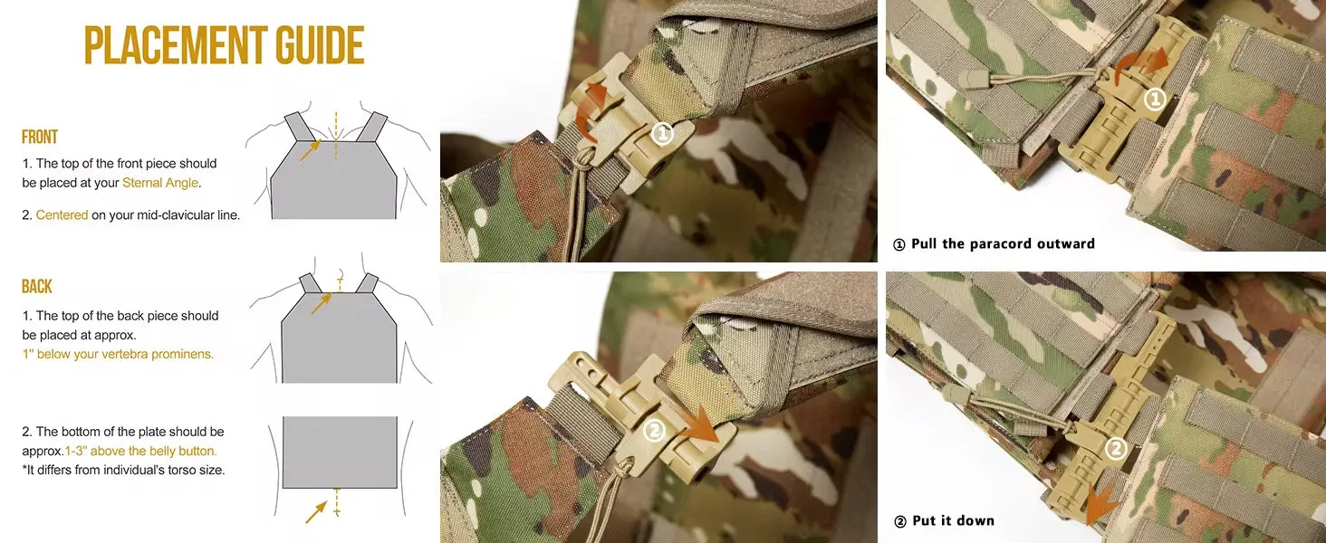 RECON GS2 MAS Tactical MOLLE Chest Plate Carrier complete with 3 day Assault Pack