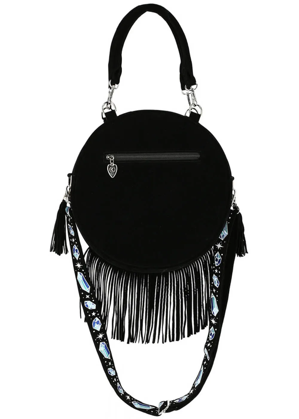 Restyle Enchanted Forest Moth Fern Round Bag Black