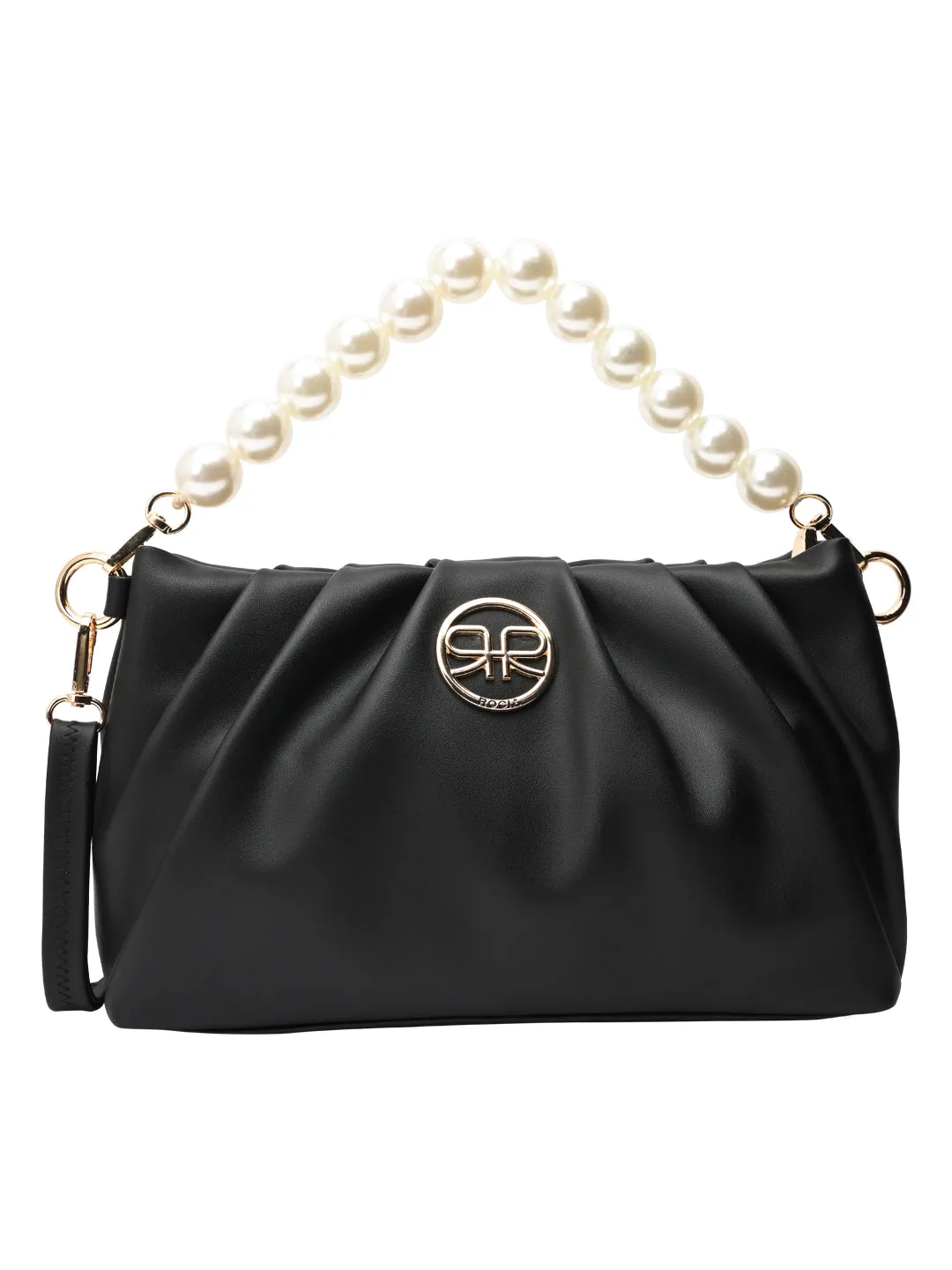 Rocia By Regal Black Women Pearl Handle Bag