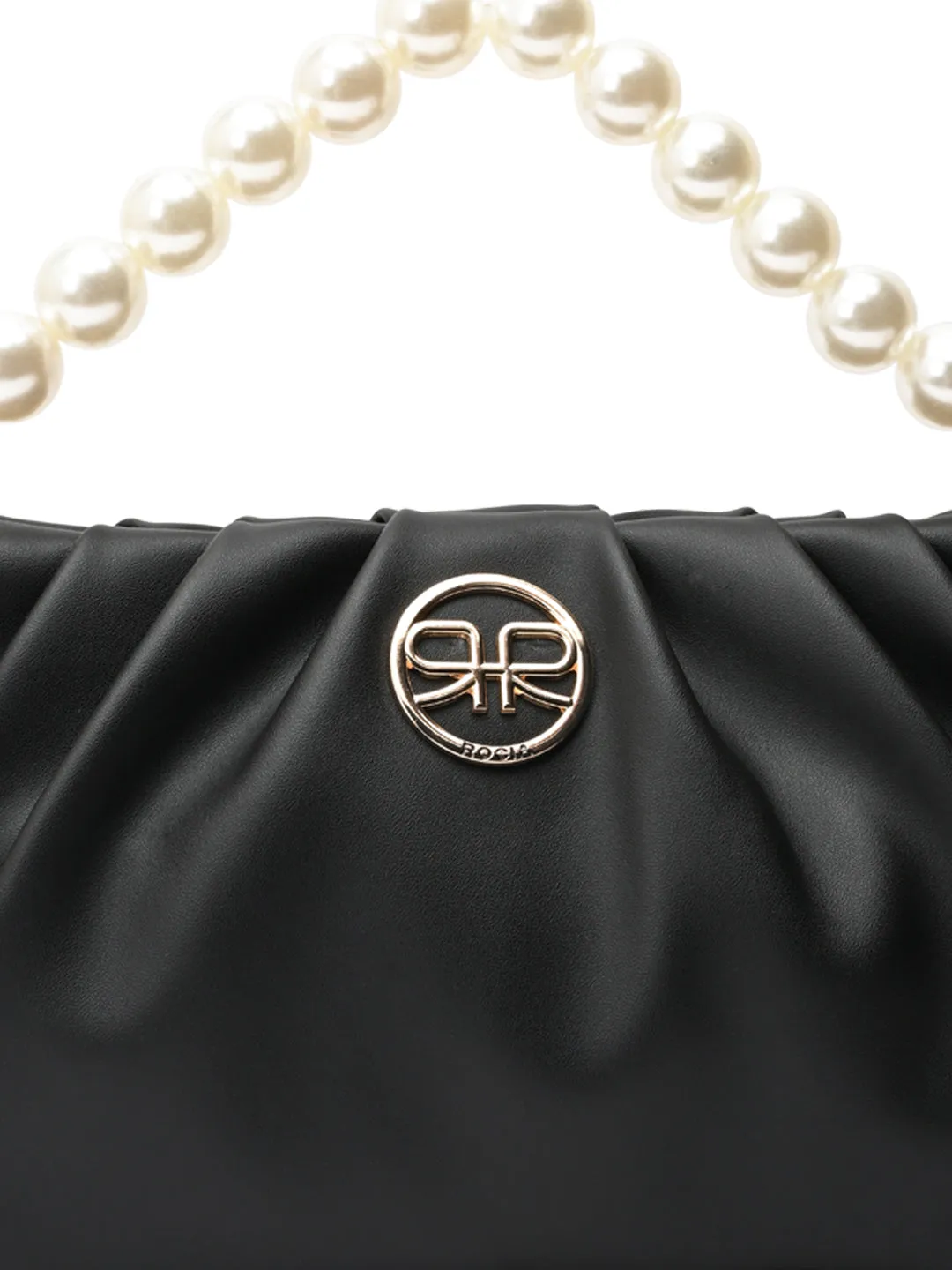 Rocia By Regal Black Women Pearl Handle Bag