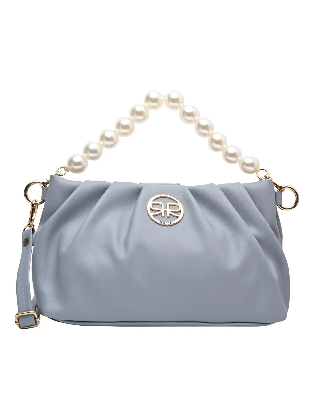 Rocia By Regal Blue Women Pearl Handle Bag